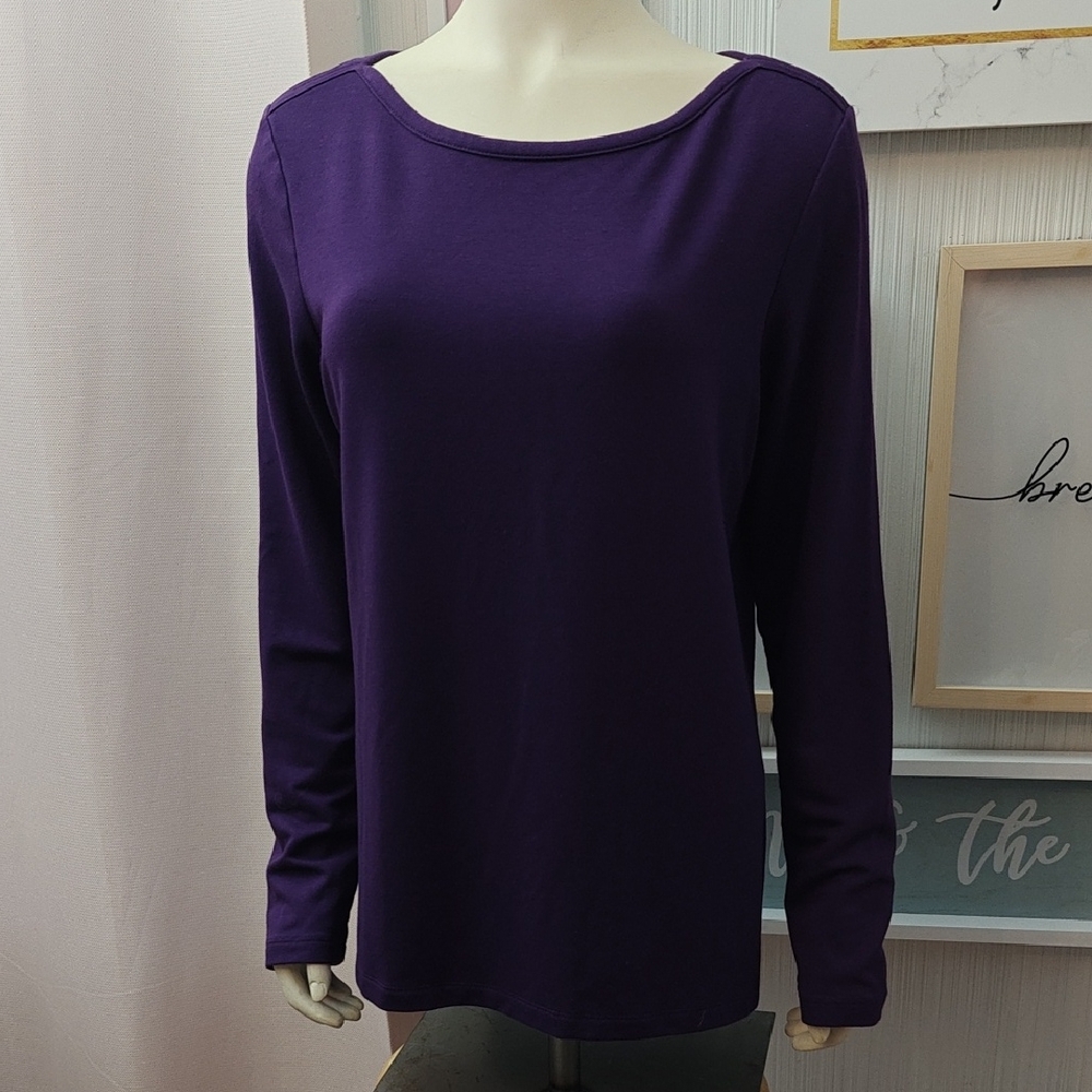 Banana Republic Rich Purple Long Sleeve Tee